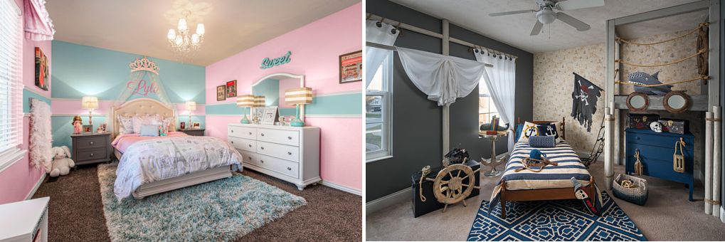 The princess or the pirate are both lovely themed bedrooms for younger kids.