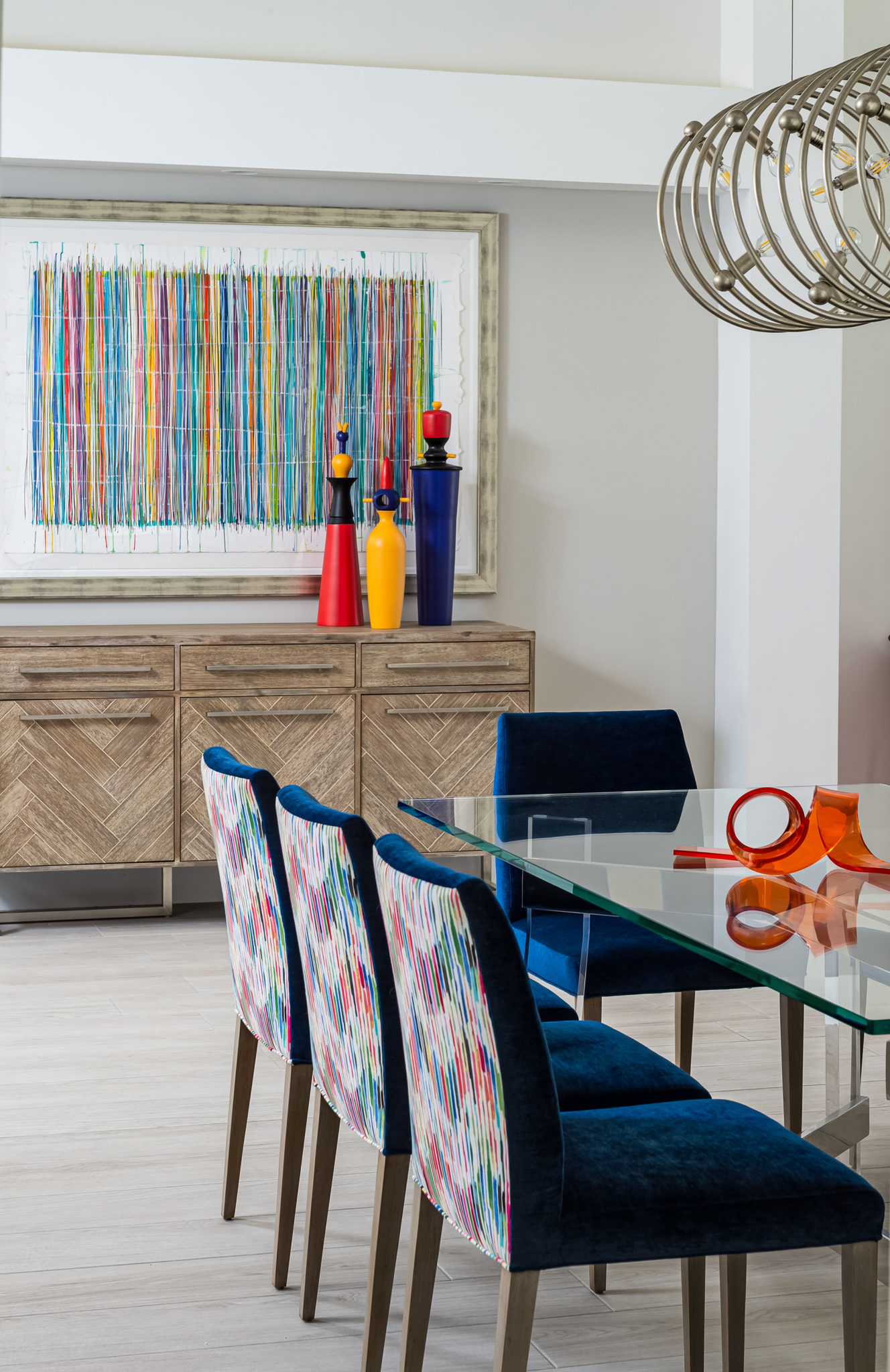 Custom upholstery in this bright dining room shows why you should have custom upholstery in your home.
