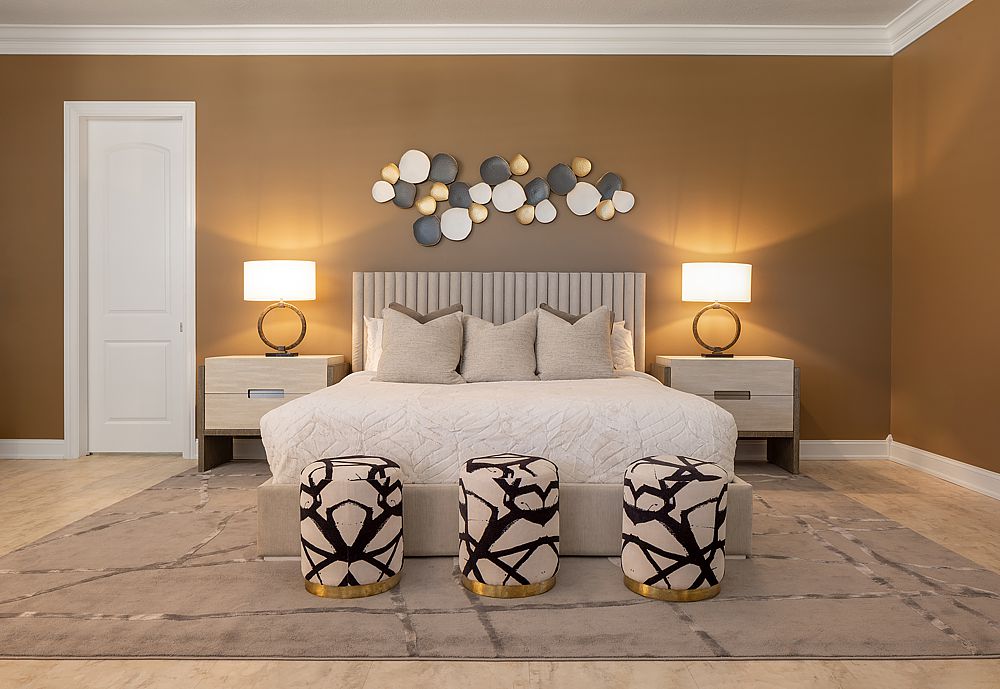 A contemporary design turned this townhome primary into the luxury bedroom the client wanted.